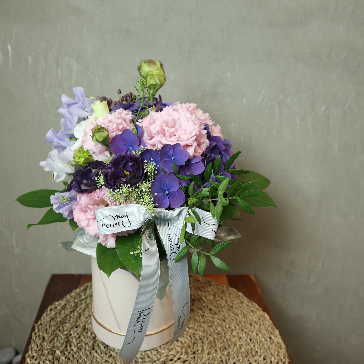 Mixed flowers in a box